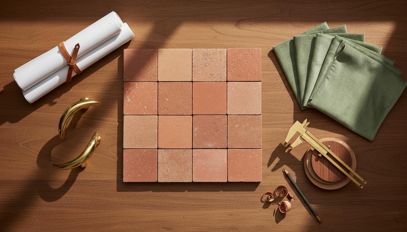 Architectural materials flat lay